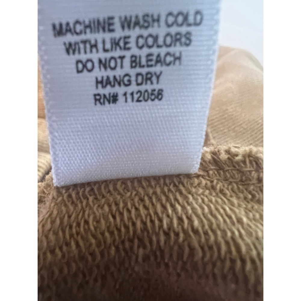 Zenana Acid Wash Zip Up Hoodie Mustard Tan Raw Edge Oversized L/XL TJW-5221A - Picture 6 of 9